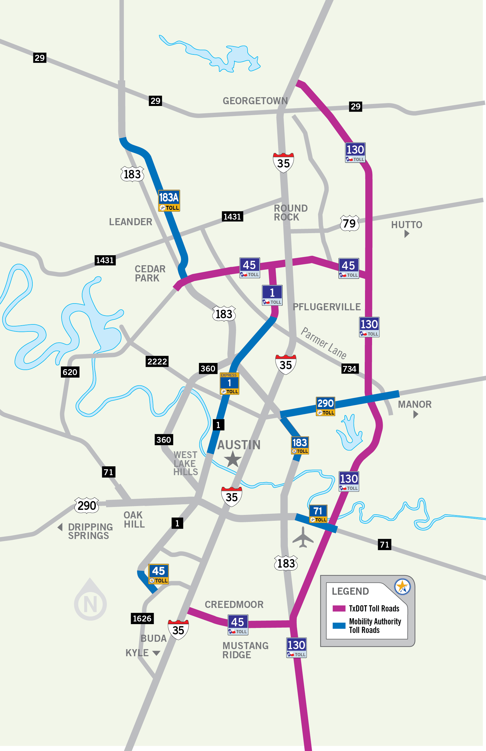 Austin Tx Toll Road Map Central Texas Toll Roads Map