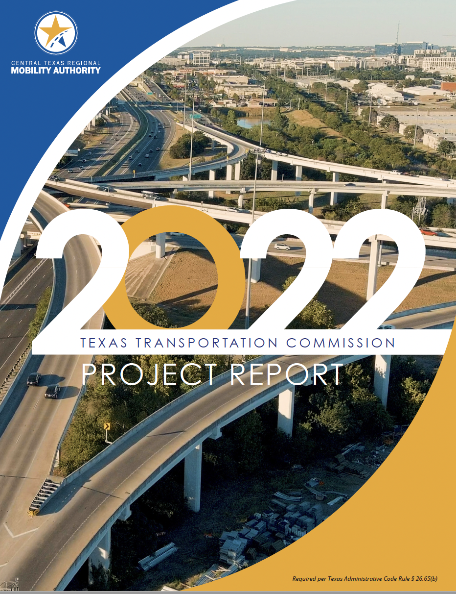 2022 Project Report to Texas Transportation Commission Cover