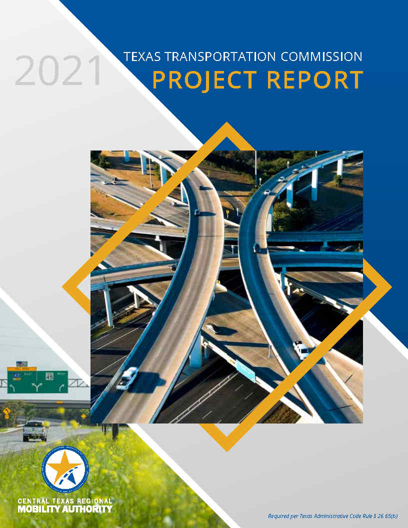 2021 Project Report to Texas Transportation Commission Cover