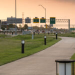 71 Trail with toll road in the distance at dusk